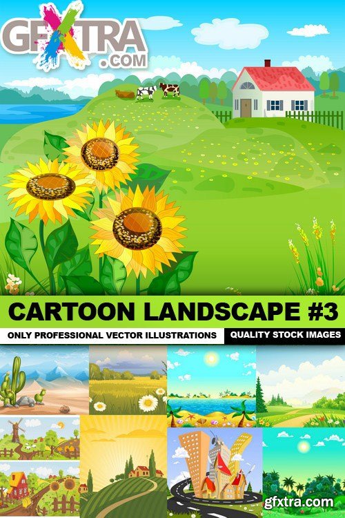 Cartoon Landscape #3 - 25 Vector