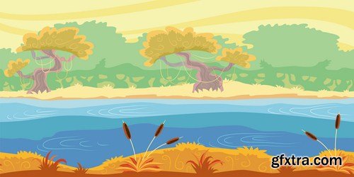 Cartoon Landscape #3 - 25 Vector