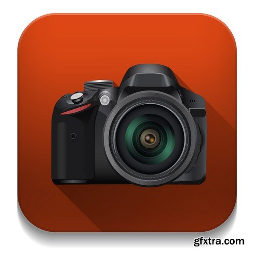 Stock Vectors - Camera 3, 25xEPS