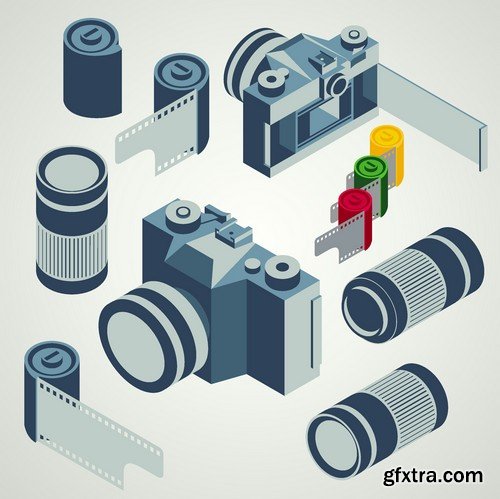 Stock Vectors - Camera 3, 25xEPS