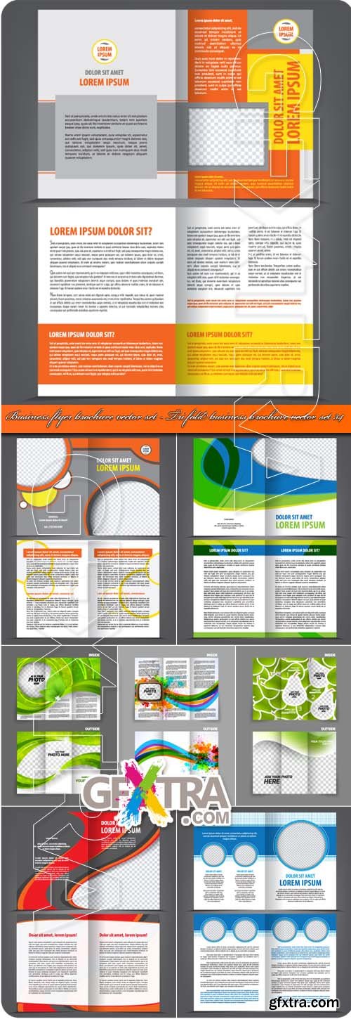 Business flyer brochure vector set - Tri fold business brochure vector set 34