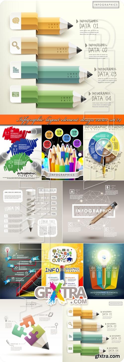 Infographic layout element design vector set 24