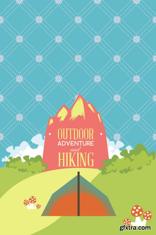 Hiking & campingIllustrations Pack 100xEPS