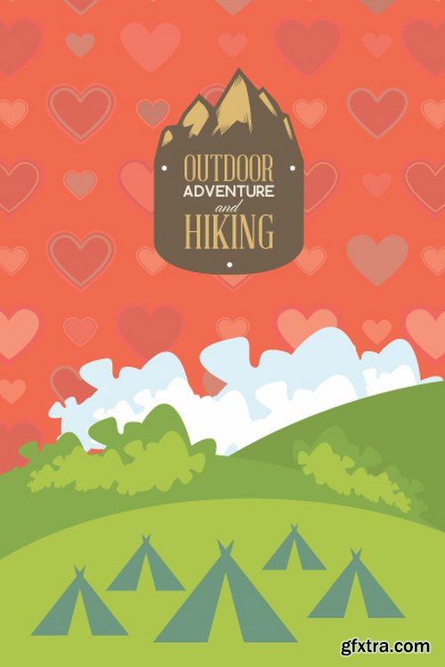 Hiking & campingIllustrations Pack 100xEPS