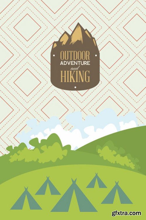 Hiking & campingIllustrations Pack 100xEPS