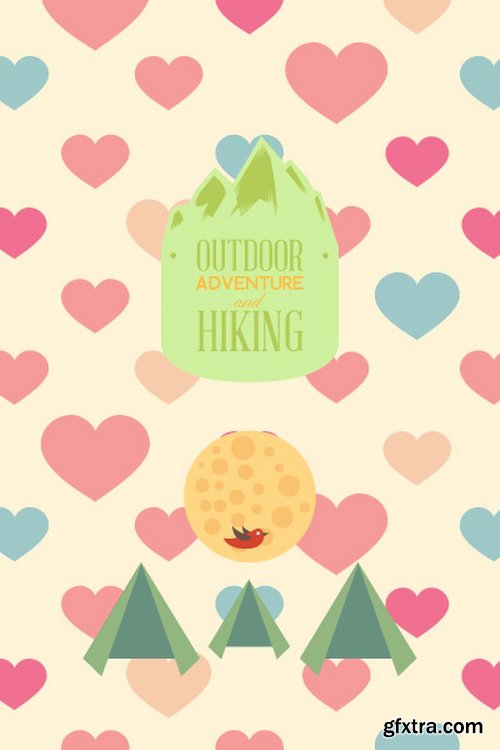 Hiking & campingIllustrations Pack 100xEPS