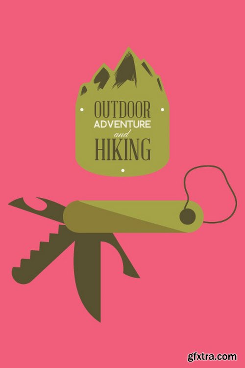 Hiking & campingIllustrations Pack 100xEPS