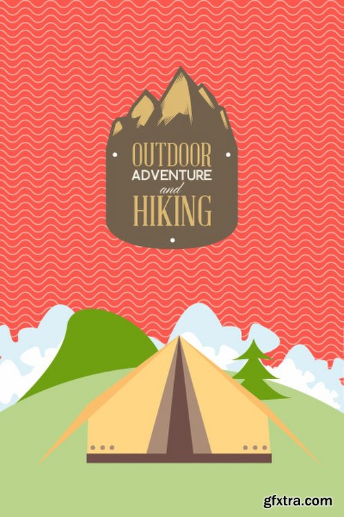 Hiking & campingIllustrations Pack 100xEPS