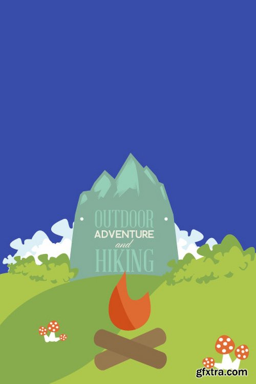 Hiking & campingIllustrations Pack 100xEPS