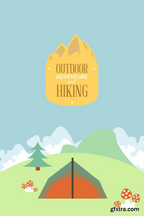 Hiking & campingIllustrations Pack 100xEPS