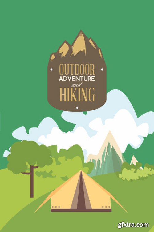 Hiking & campingIllustrations Pack 100xEPS