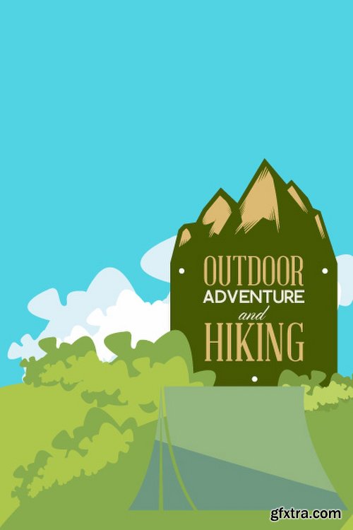 Hiking & campingIllustrations Pack 100xEPS