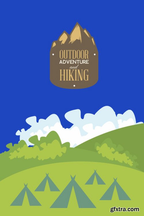 Hiking & campingIllustrations Pack 100xEPS