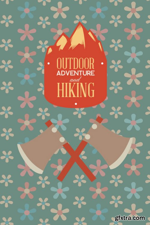 Hiking & campingIllustrations Pack 100xEPS