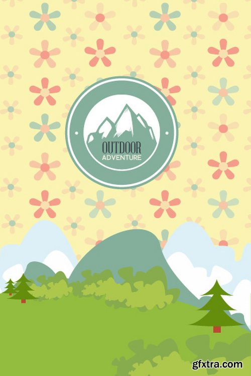 Hiking & campingIllustrations Pack 100xEPS