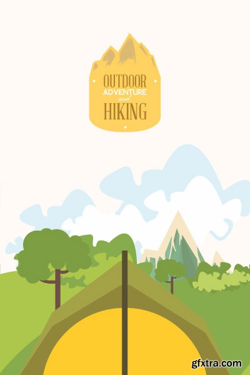 Hiking & campingIllustrations Pack 100xEPS