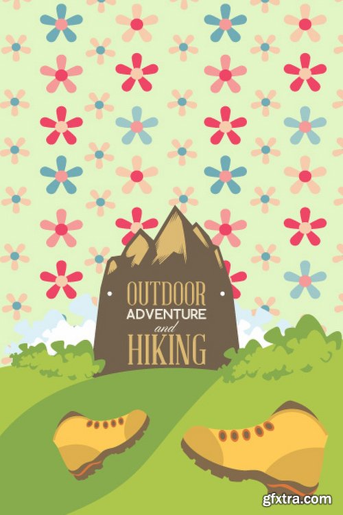 Hiking & campingIllustrations Pack 100xEPS