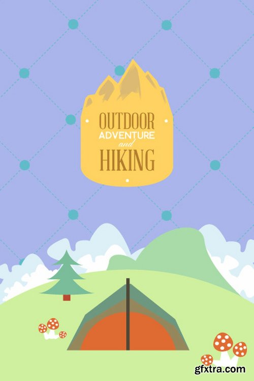 Hiking & campingIllustrations Pack 100xEPS