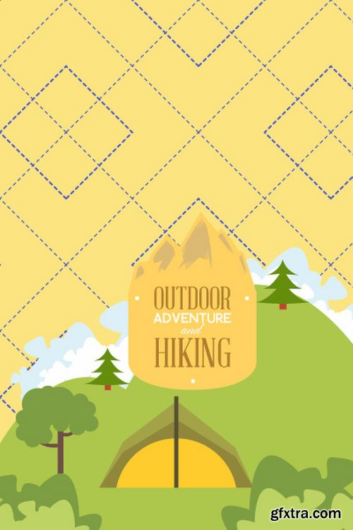 Hiking & campingIllustrations Pack 100xEPS