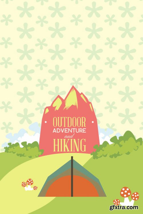 Hiking & campingIllustrations Pack 100xEPS