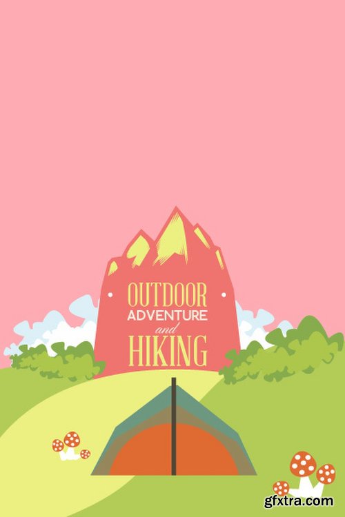 Hiking & campingIllustrations Pack 100xEPS