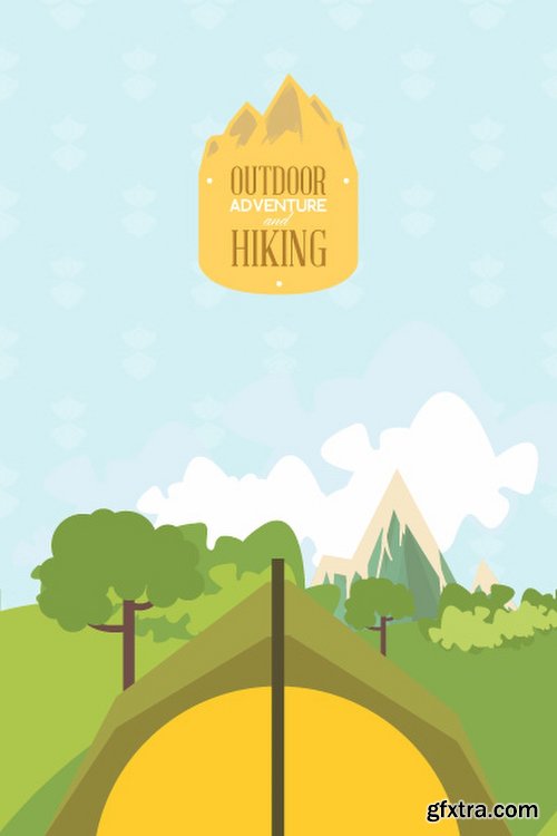 Hiking & campingIllustrations Pack 100xEPS