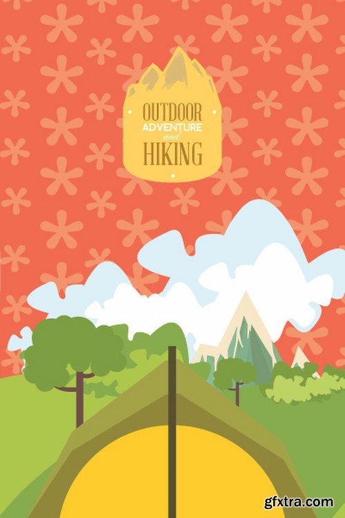 Hiking & campingIllustrations Pack 100xEPS