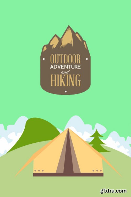 Hiking & campingIllustrations Pack 100xEPS