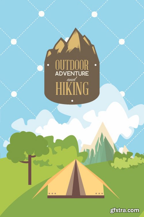 Hiking & campingIllustrations Pack 100xEPS