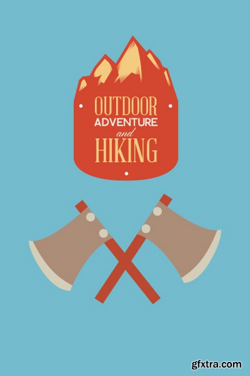 Hiking & campingIllustrations Pack 100xEPS