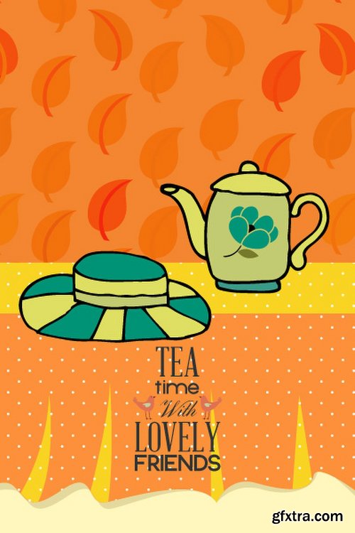 Breakfast & Tea Time Illustrations Pack 102xEPS