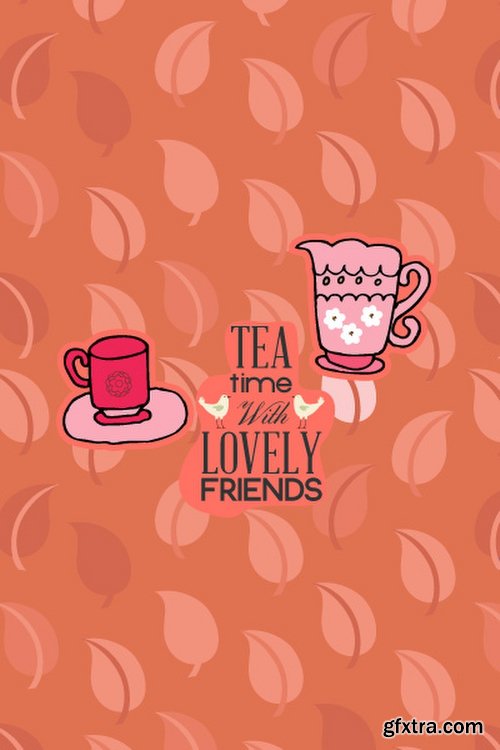 Breakfast & Tea Time Illustrations Pack 102xEPS