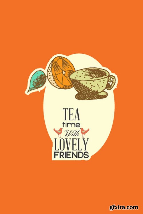 Breakfast & Tea Time Illustrations Pack 102xEPS