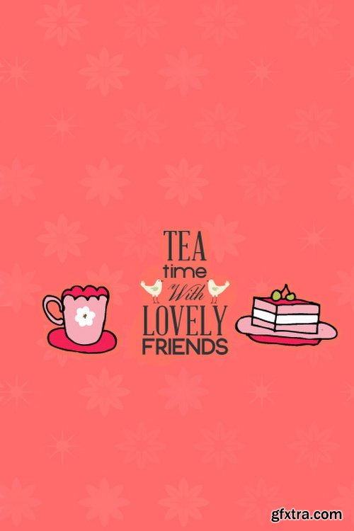 Breakfast & Tea Time Illustrations Pack 102xEPS