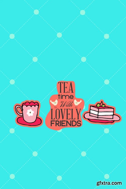 Breakfast & Tea Time Illustrations Pack 102xEPS