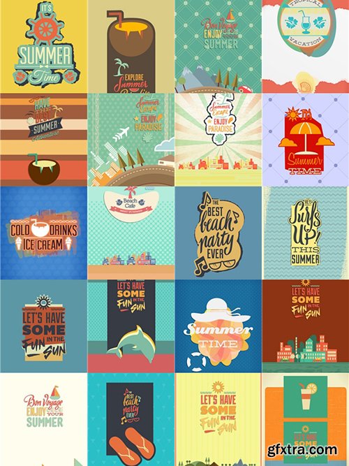 Summer Illustrations Pack 102xEPS