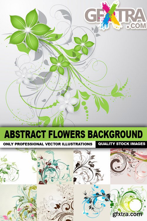 Abstract Flowers Background - 25 Vector