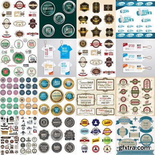 Different Labels &amp; Stickers #3 - 25 Vector