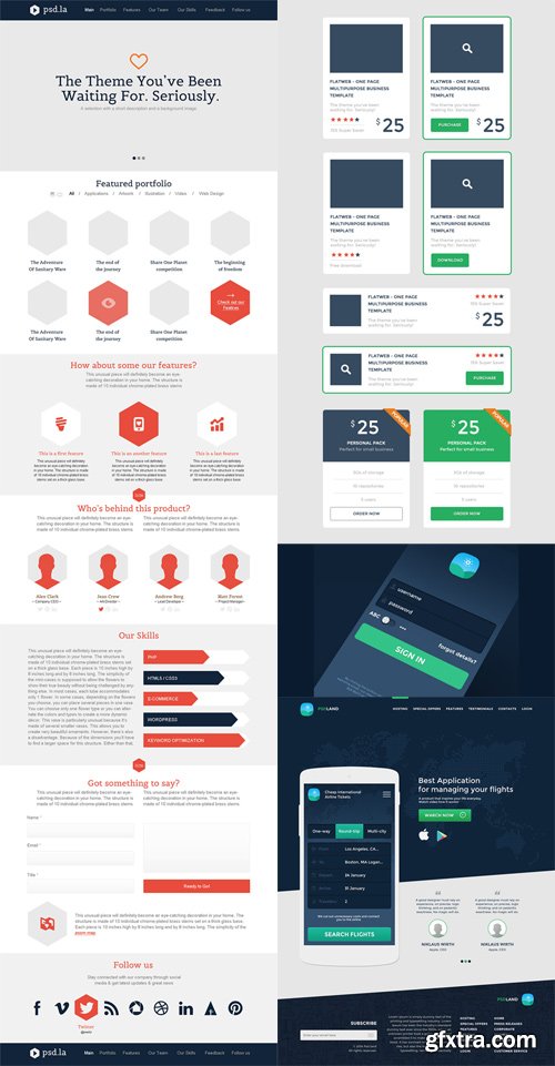 PSD Web Templates and Elements