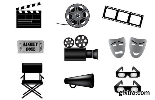 Stock Vectors - Cinema and Film 4, 25xEPS