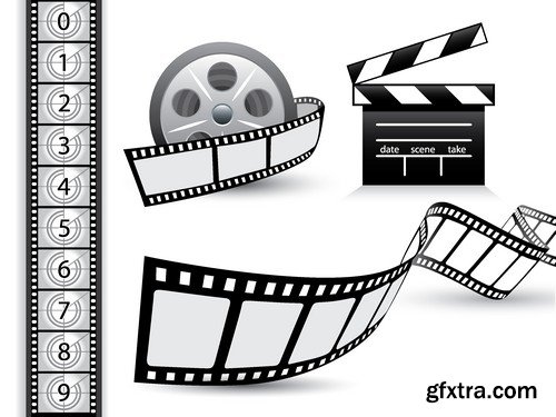 Stock Vectors - Cinema and Film 4, 25xEPS