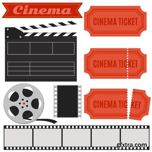 Stock Vectors - Cinema and Film 4, 25xEPS