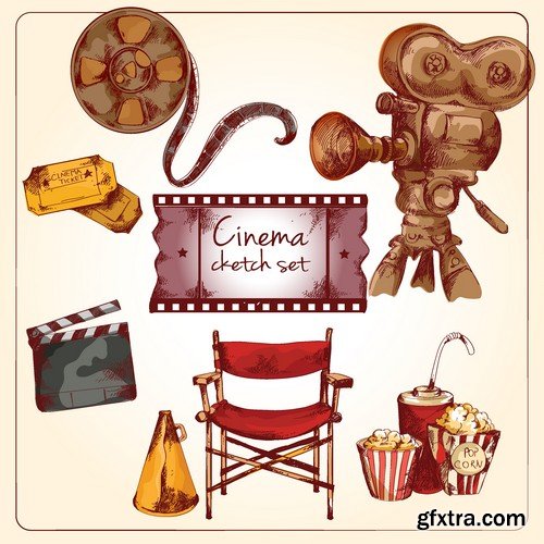 Stock Vectors - Cinema and Film 4, 25xEPS