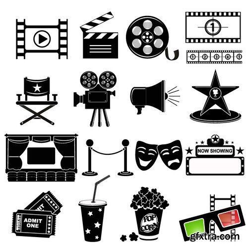 Stock Vectors - Cinema and Film 4, 25xEPS