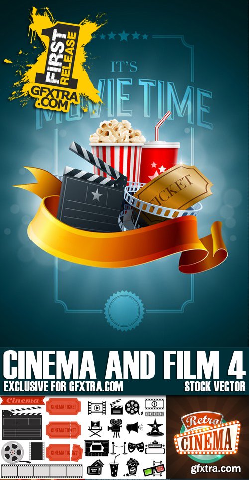 Stock Vectors - Cinema and Film 4, 25xEPS