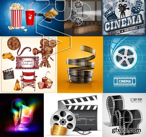 Stock Vectors - Cinema and Film 4, 25xEPS