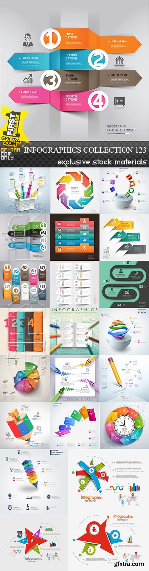 Collection of infographics vol.123, 25xEPS