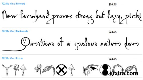 P22 Da Vinci Font Family - 2 Font $75