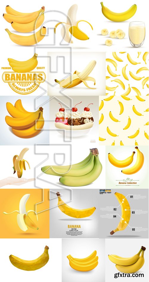 Stock Vectors - Bananas 2, 25xEPS