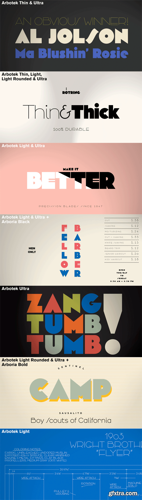 Arbotek Font Family - 4 Fonts for $208